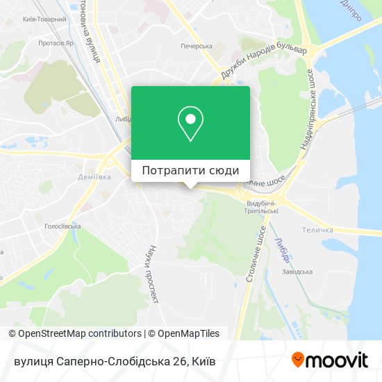 Карта вулиця Саперно-Слобідська 26