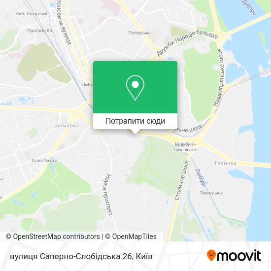 Карта вулиця Саперно-Слобідська 26