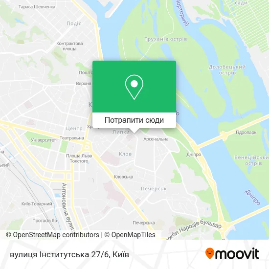 Карта вулиця Інститутська 27/6