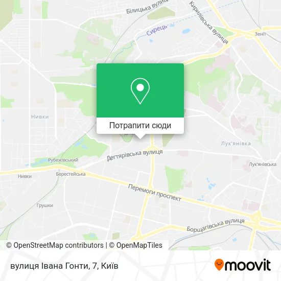 Карта вулиця Івана Гонти, 7