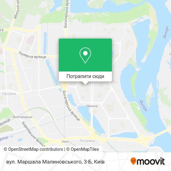 Карта вул. Маршала Малиновського, 3-Б