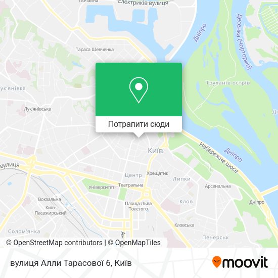Карта вулиця Алли Тарасової 6