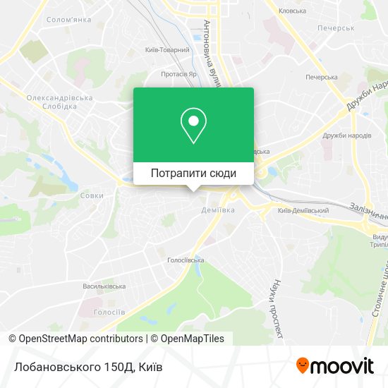 Карта Лобановського 150Д