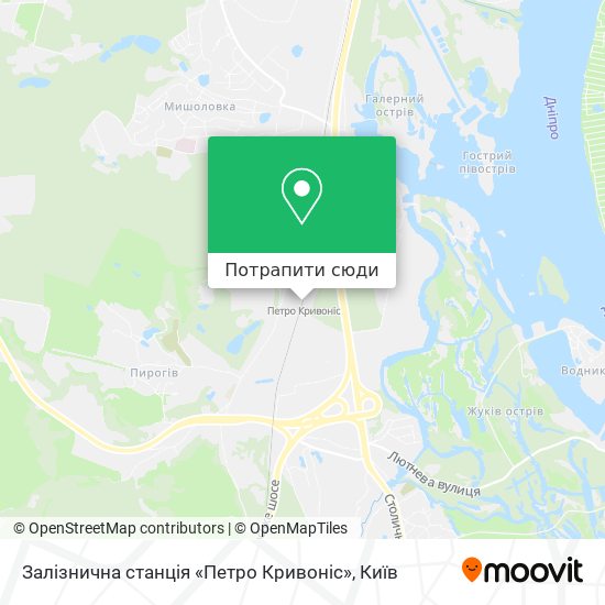 Карта Залізнична станція «Петро Кривоніс»