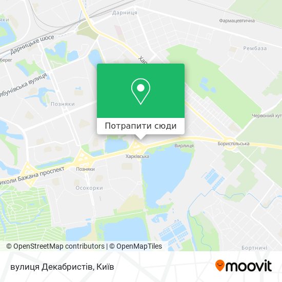 Карта вулиця Декабристів