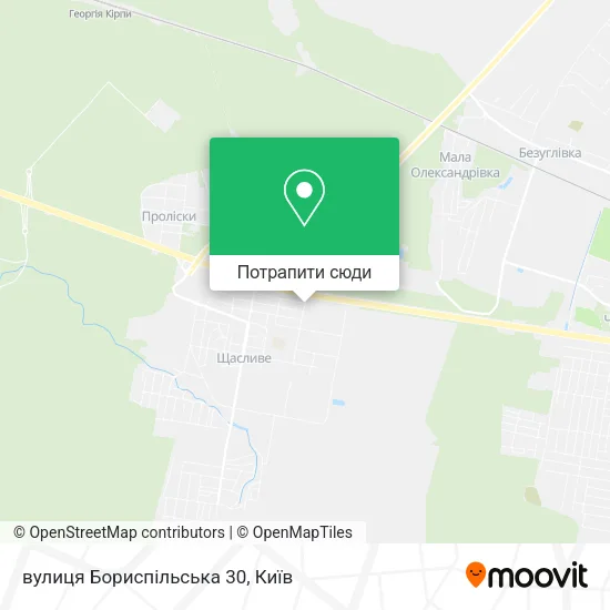 Карта вулиця Бориспільська 30