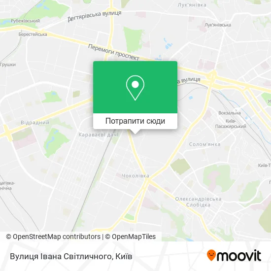 Карта Вулиця Івана Світличного