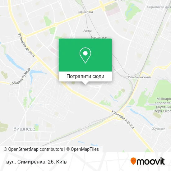 Карта вул. Симиренка, 26