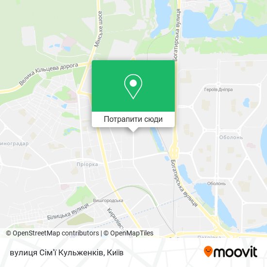 Карта вулиця Сім'ї Кульженків