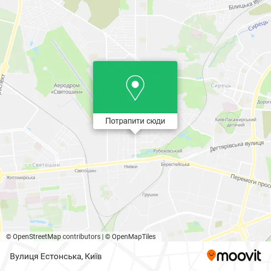 Карта Вулиця Естонська