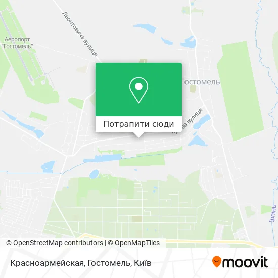 Карта Красноармейская, Гостомель