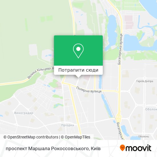 Карта проспект Маршала Рокоссовського