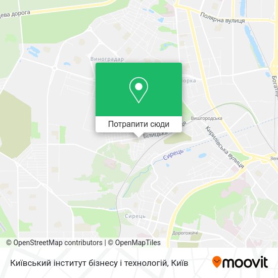 Карта Київський інститут бізнесу і технологій