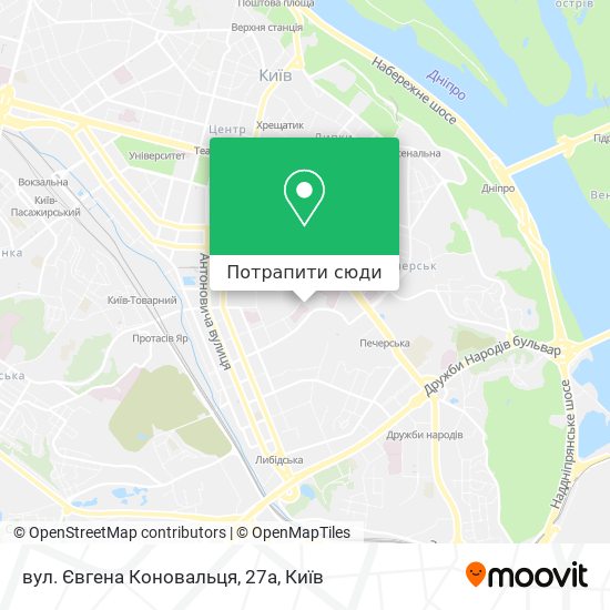 Карта вул. Євгена Коновальця, 27а