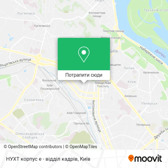 Карта НУХТ корпус е - відділ кадрів