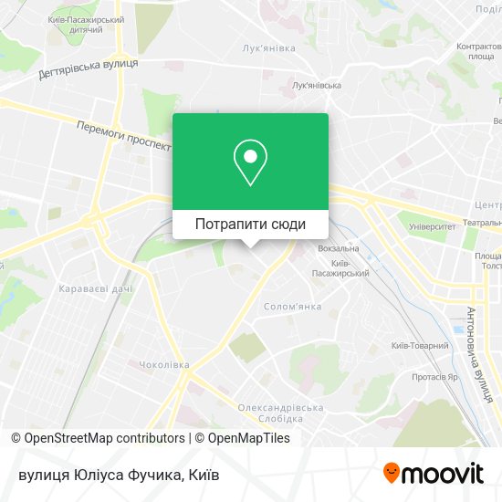 Карта вулиця Юліуса Фучика