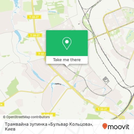 Карта Трамвайна зупинка «Бульвар Кольцова»
