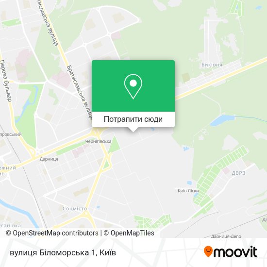 Карта вулиця Біломорська 1