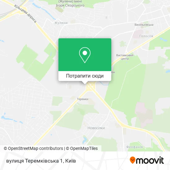 Карта вулиця Теремківська 1