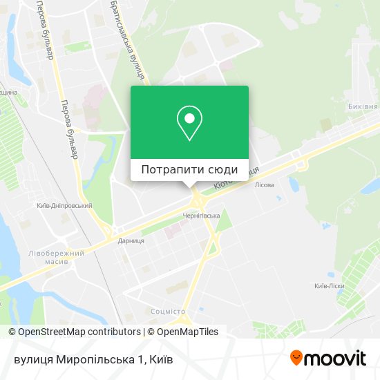 Карта вулиця Миропільська 1