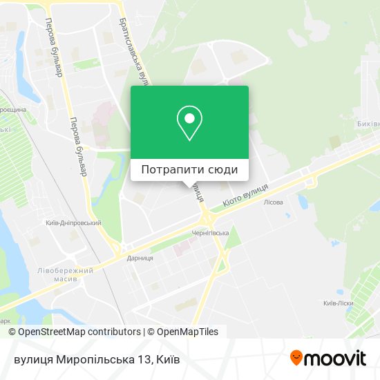 Карта вулиця Миропільська 13
