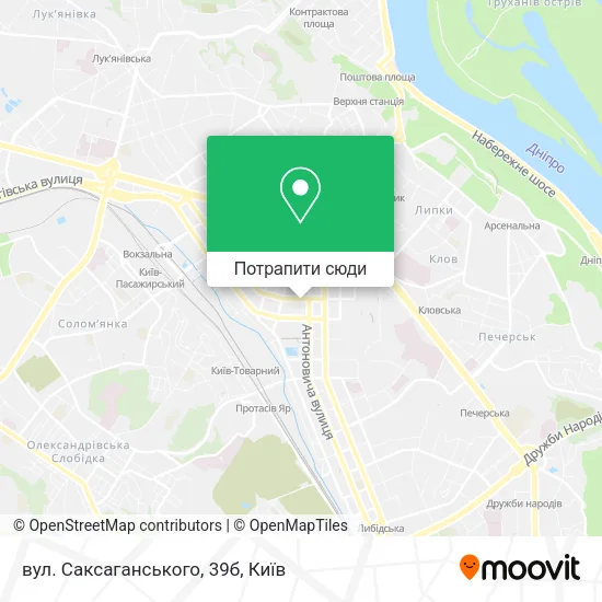 Карта вул. Саксаганського, 39б