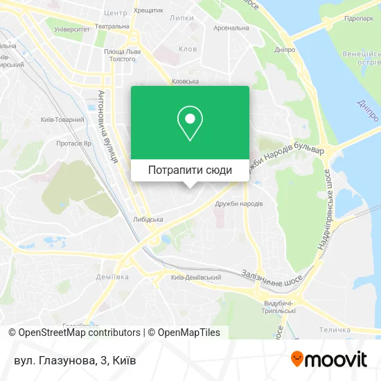 Карта вул. Глазунова, 3