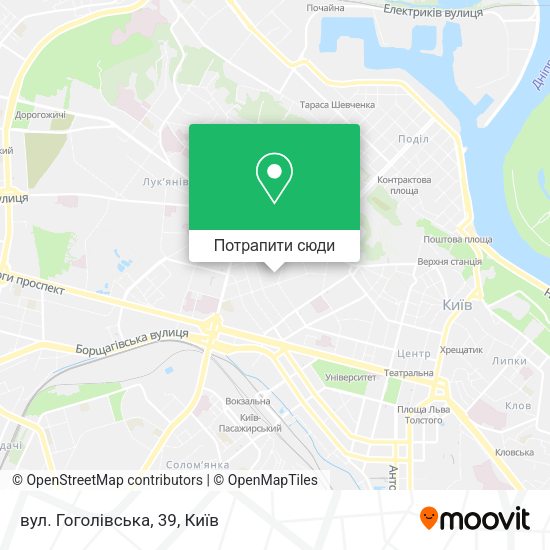 Карта вул. Гоголівська, 39