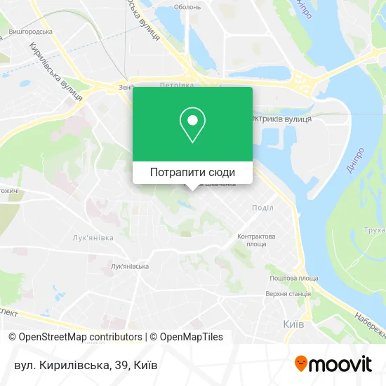 Карта вул. Кирилівська, 39