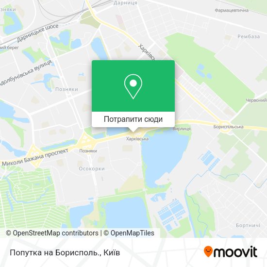 Карта Попутка на Борисполь.