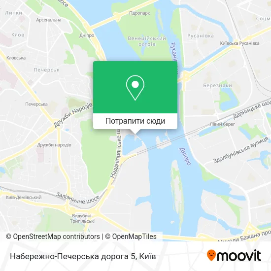 Карта Набережно-Печерська дорога 5