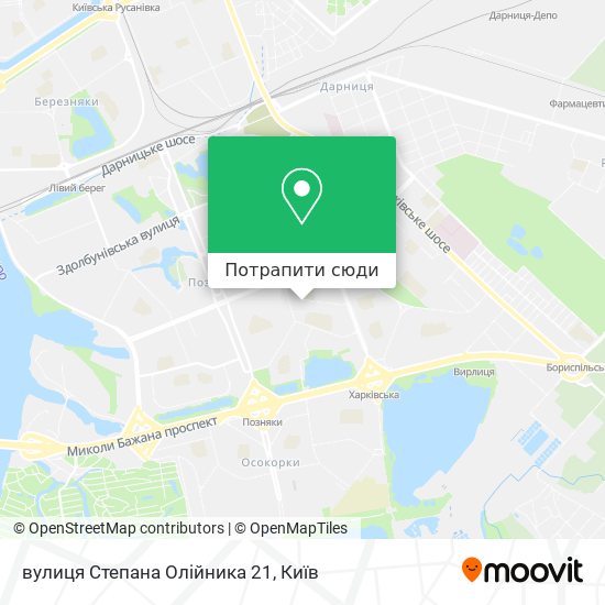 Карта вулиця Степана Олійника 21
