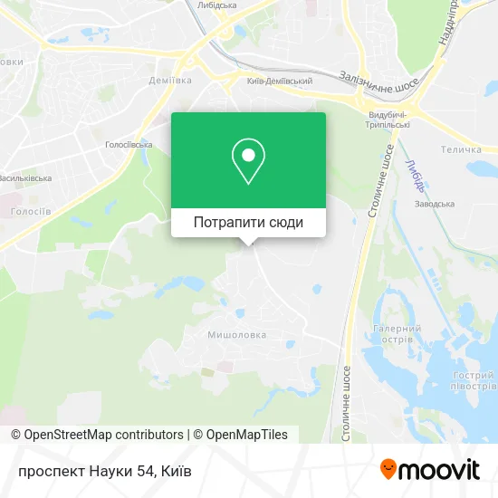 Карта проспект Науки 54