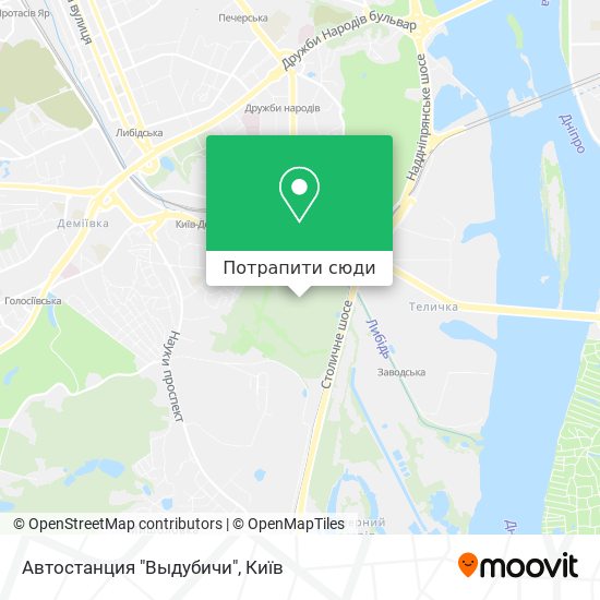 Карта Автостанция "Выдубичи"