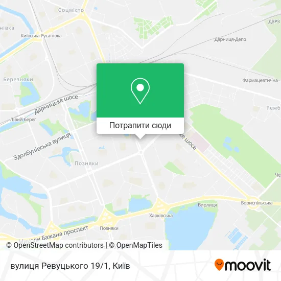 Карта вулиця Ревуцького 19/1