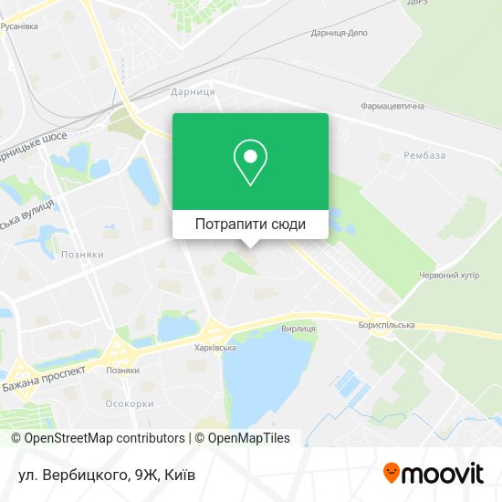 Карта ул. Вербицкого, 9Ж