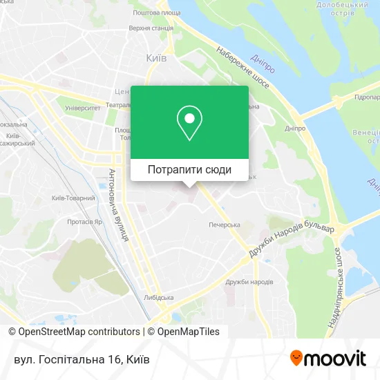 Карта вул. Госпітальна 16