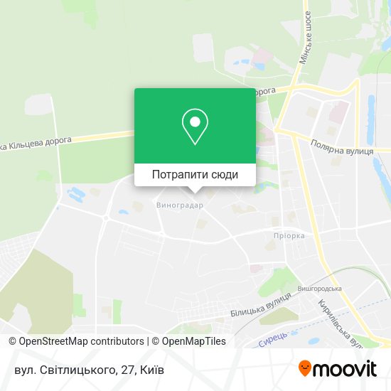 Карта вул. Світлицького, 27