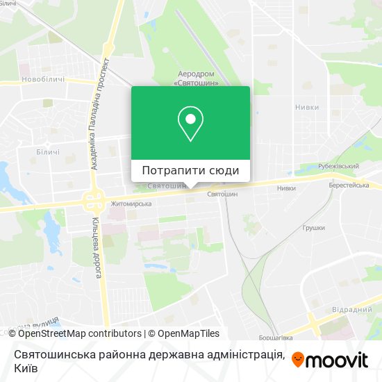 Карта Святошинська районна державна адміністрація