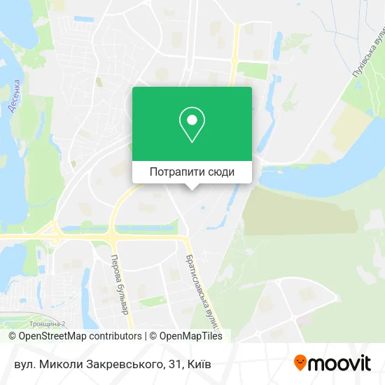 Карта вул. Миколи Закревського, 31