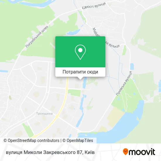 Карта вулиця Миколи Закревського 87
