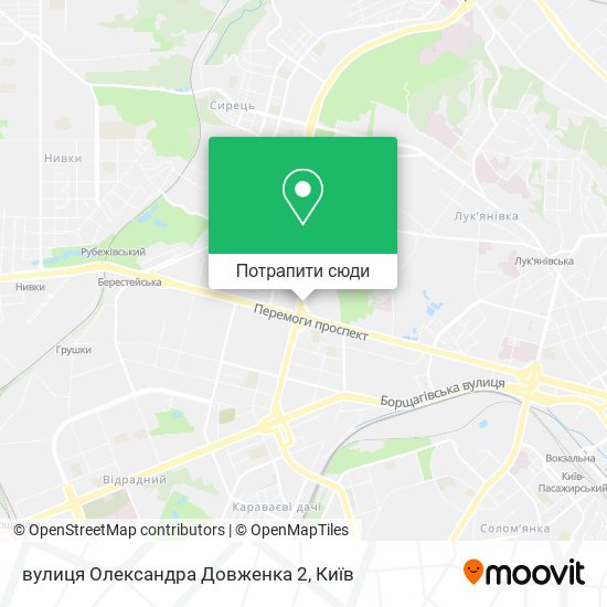 Карта вулиця Олександра Довженка 2
