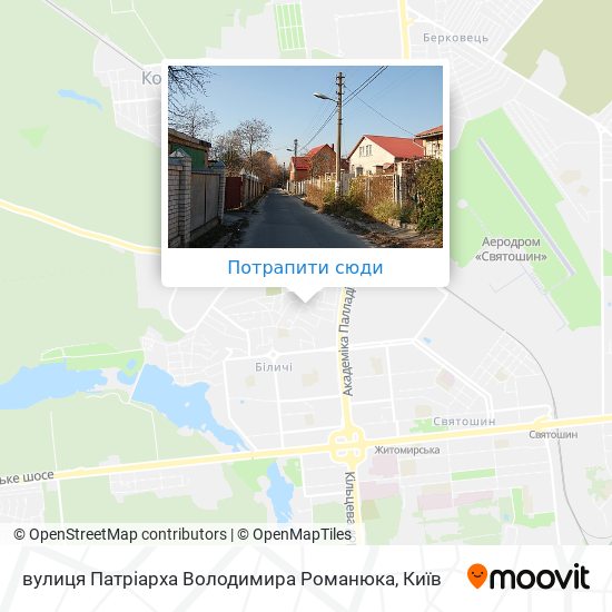Карта вулиця Патріарха Володимира Романюка