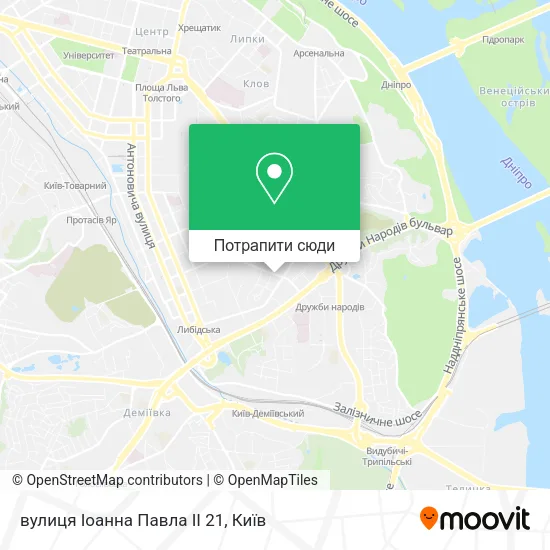 Карта вулиця Іоанна Павла II 21