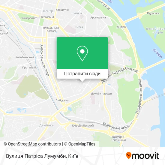 Карта Вулиця Патріса Лумумби