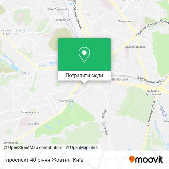 Карта проспект 40-річчя Жовтня