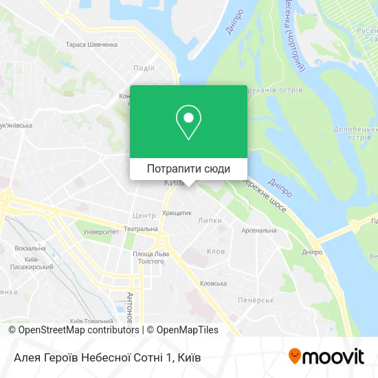 Карта Алея Героїв Небесної Сотні 1