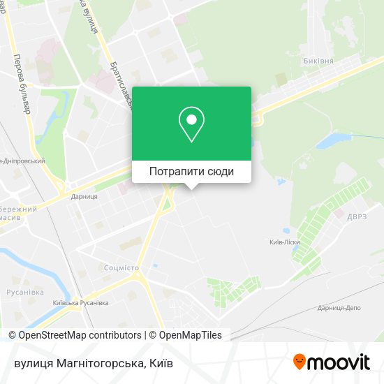 Карта вулиця Магнітогорська