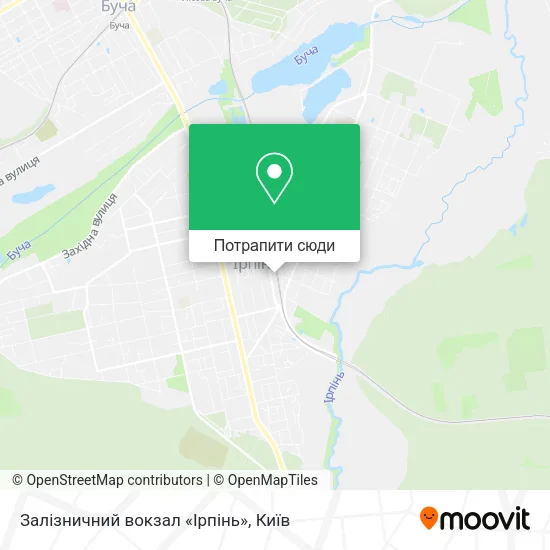 Карта Залізничний вокзал «Ірпінь»