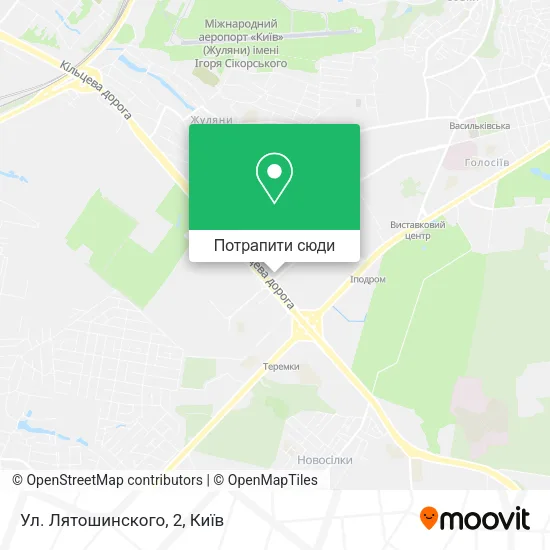 Карта Ул. Лятошинского, 2